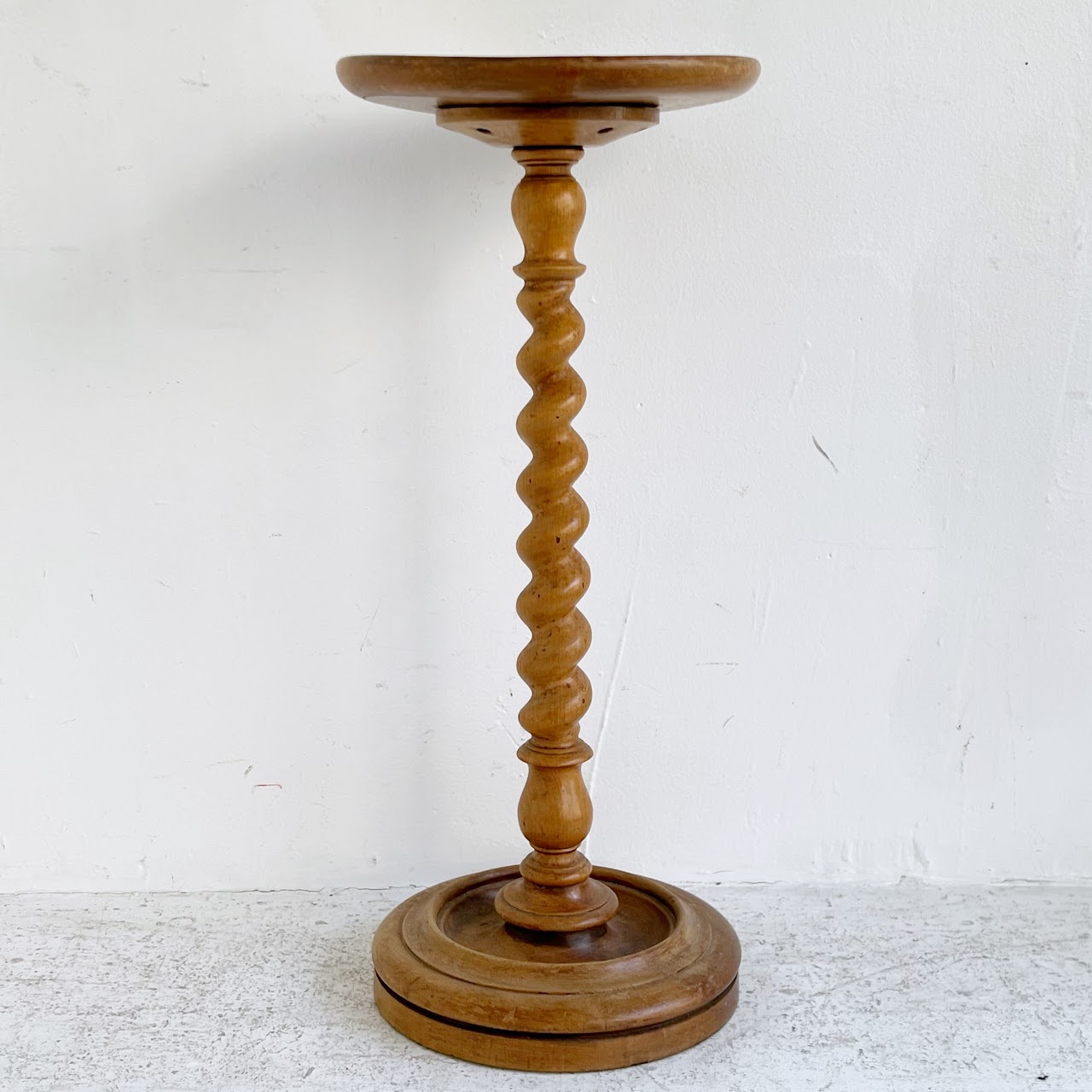 Antique Yew Barley Twist Wine Serving Table