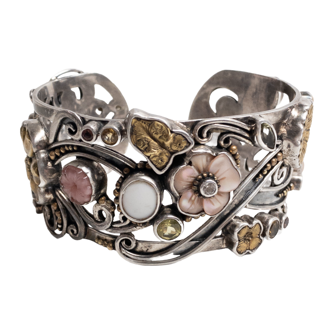 Sterling Silver Cuff with Assorted Gemstones