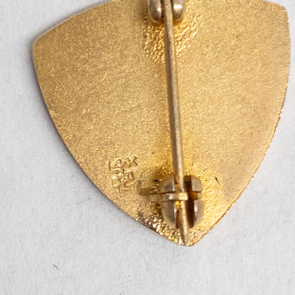 14K Gold Engineering Service Brooch