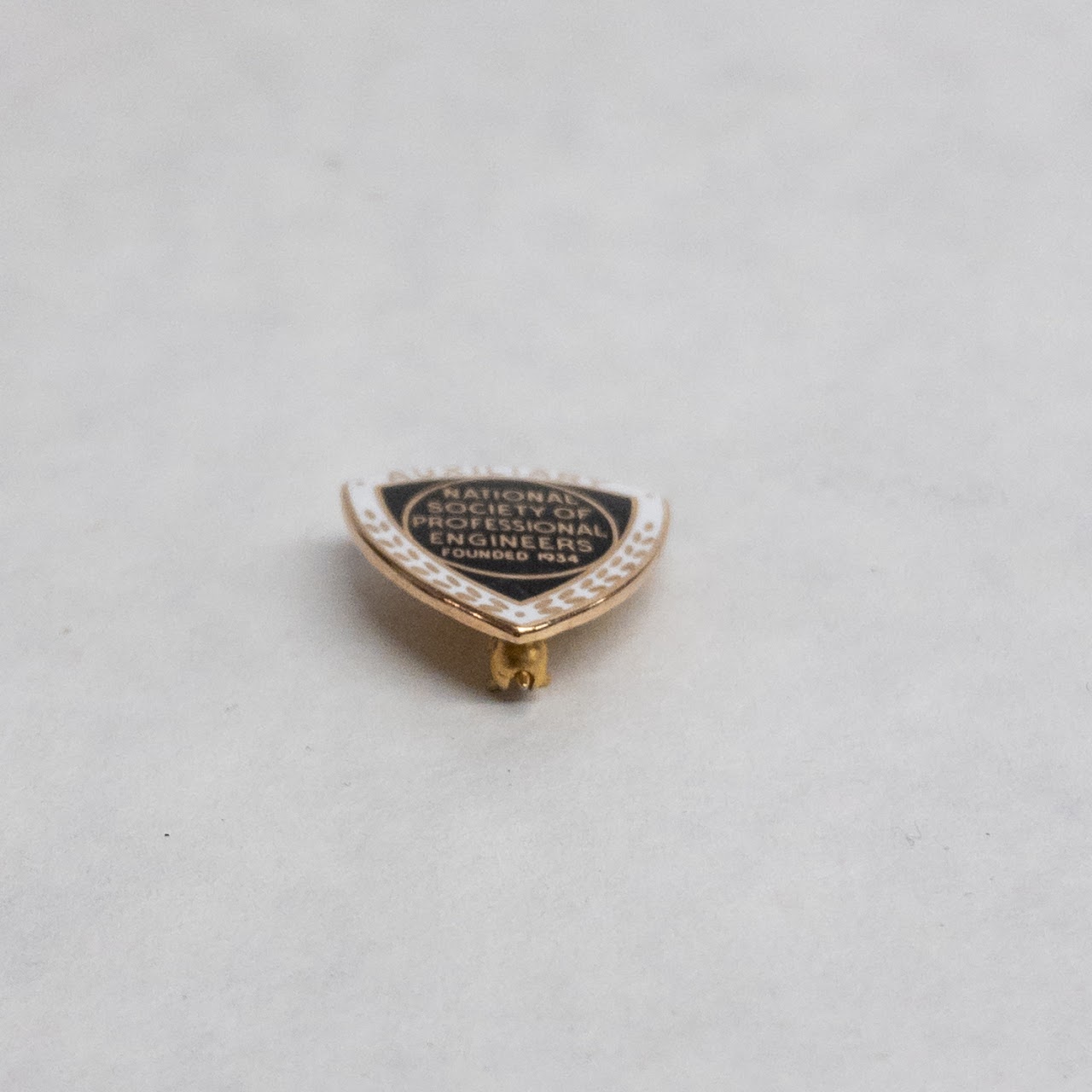 14K Gold Engineering Service Brooch