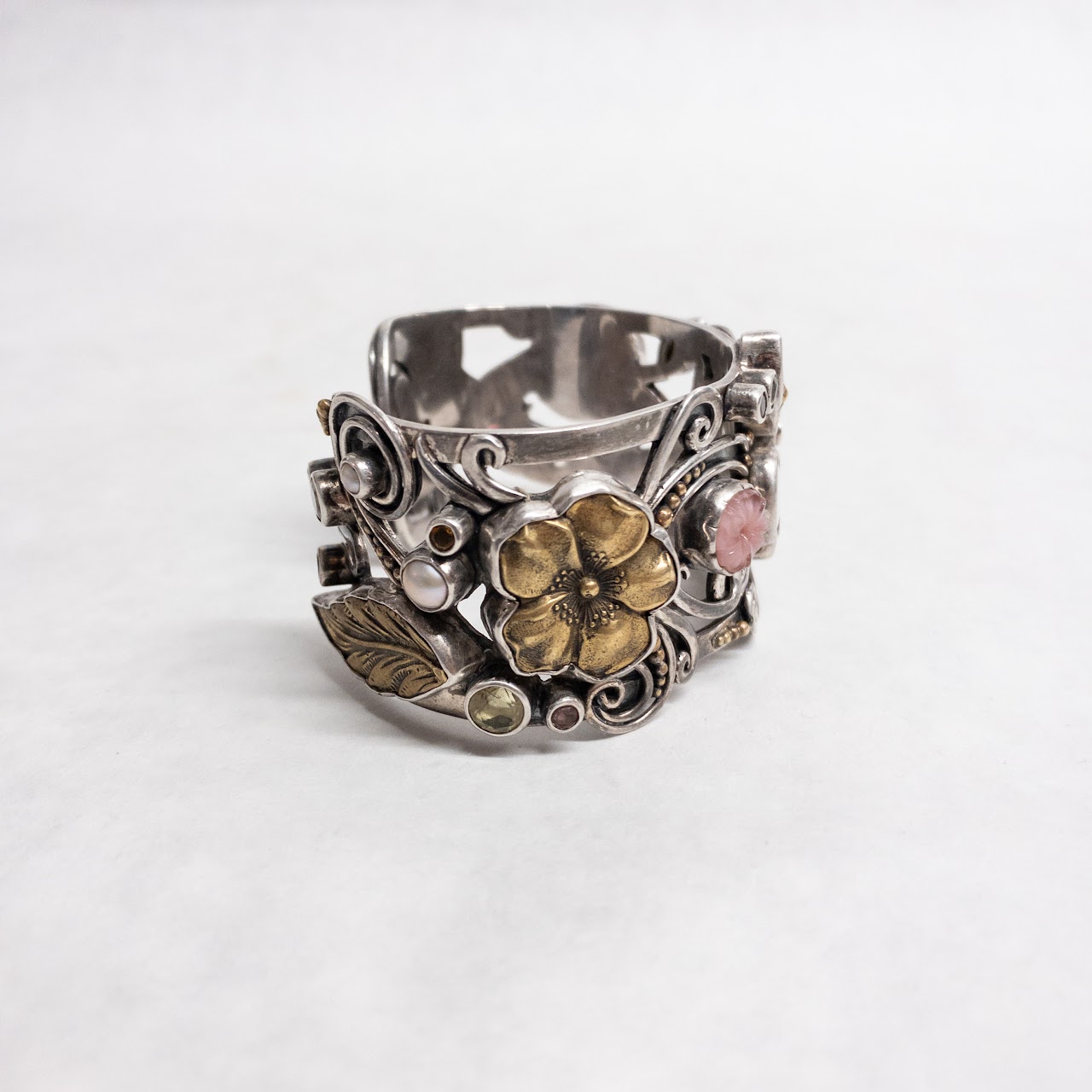 Sterling Silver Cuff with Assorted Gemstones