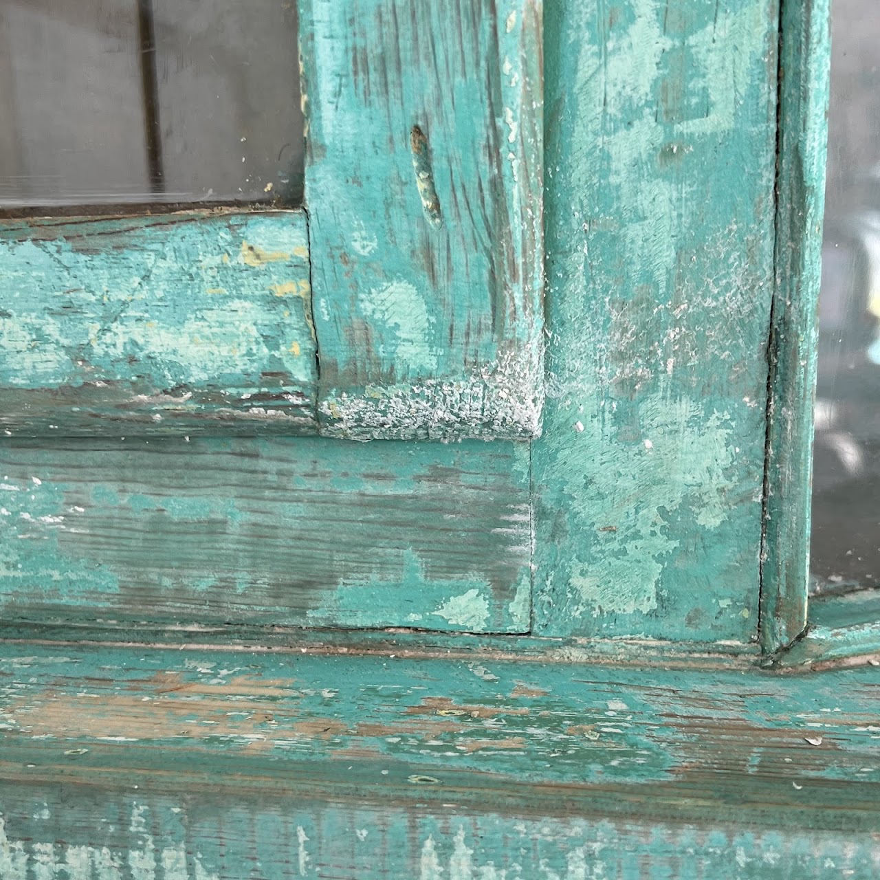 Rustic Painted Vintage Pine Hutch