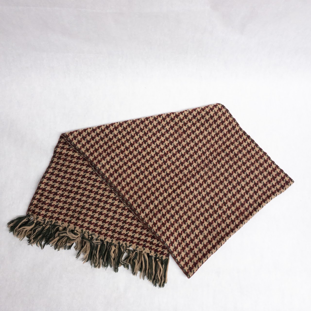 Emporio Armani Vintage Wool Houndstooth Scarf