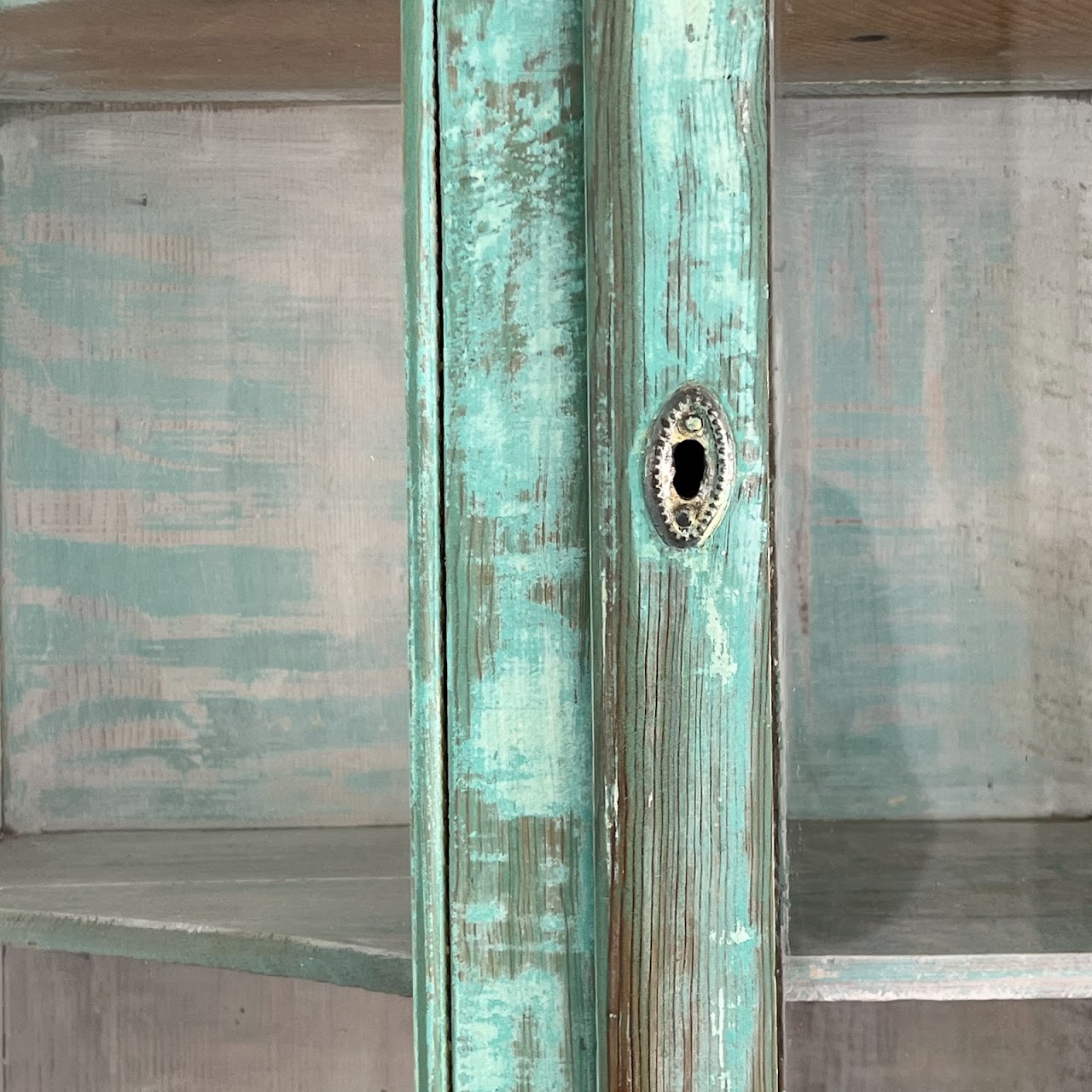 Rustic Painted Vintage Pine Hutch