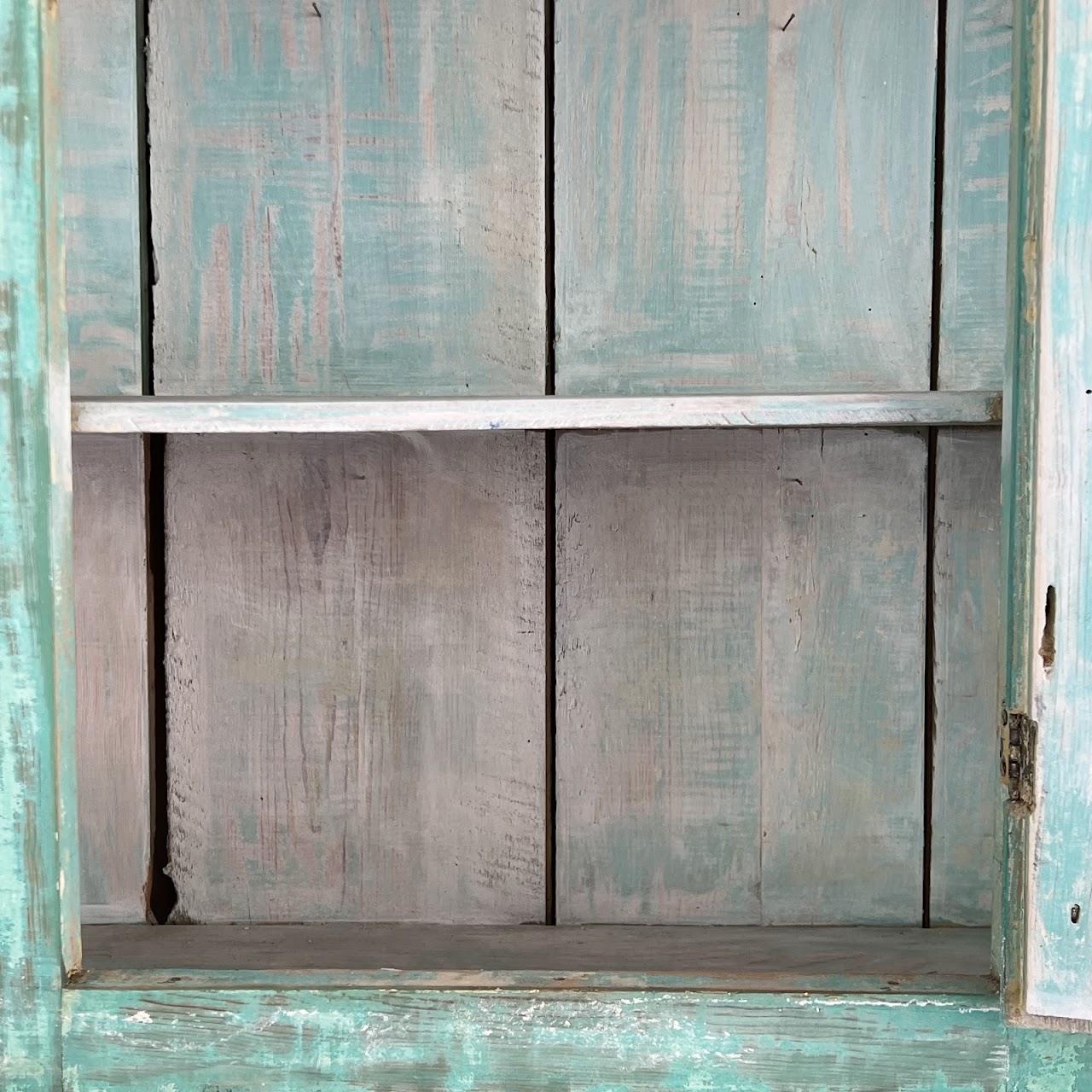 Rustic Painted Vintage Pine Hutch