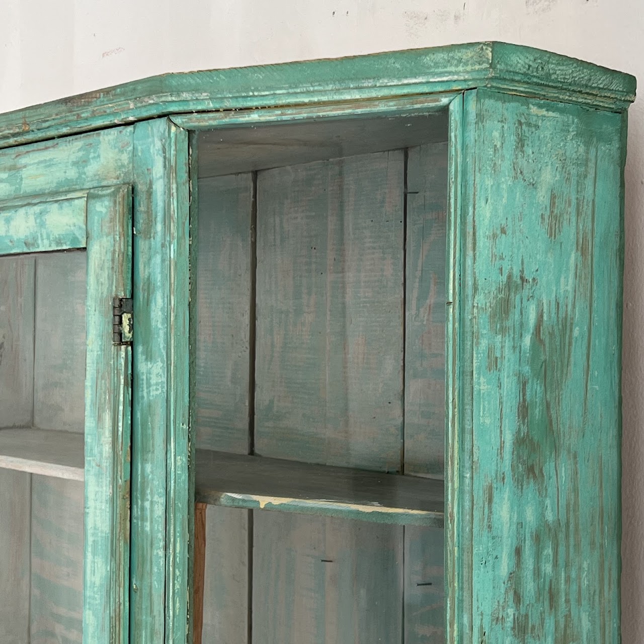 Rustic Painted Vintage Pine Hutch