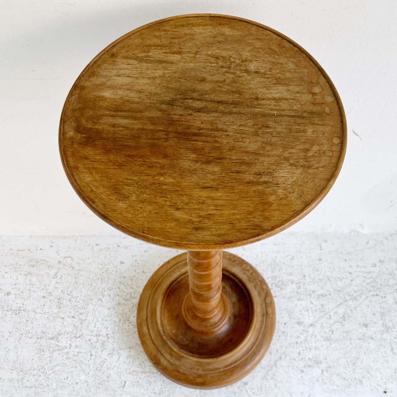 Antique Yew Barley Twist Wine Serving Table