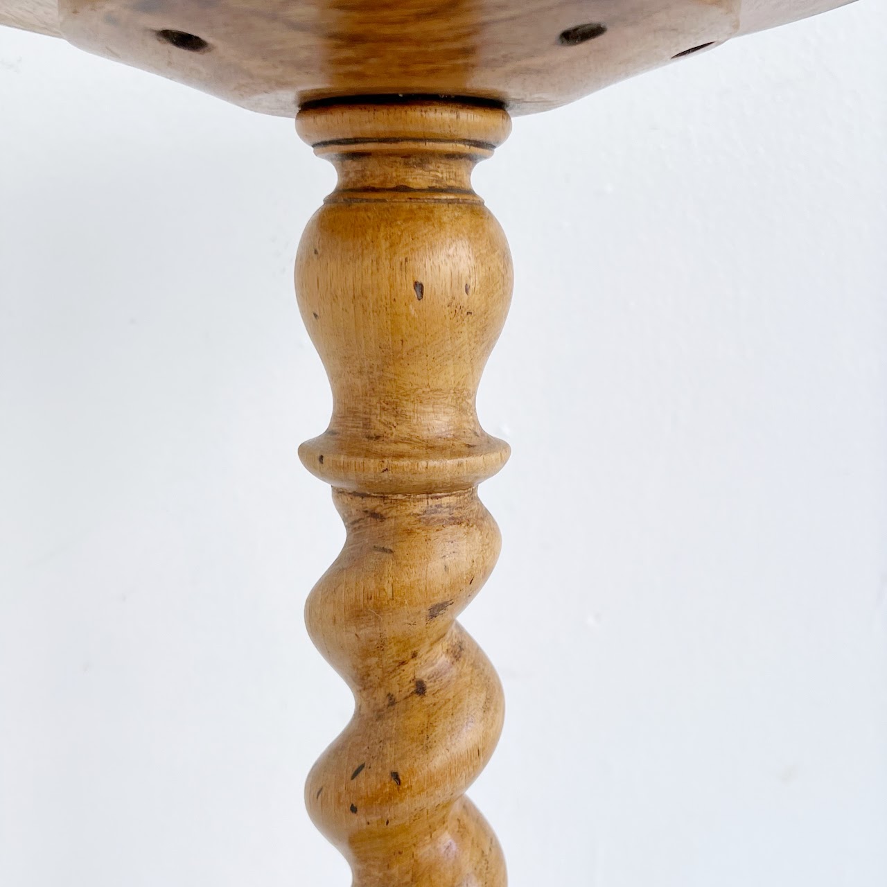 Antique Yew Barley Twist Wine Serving Table