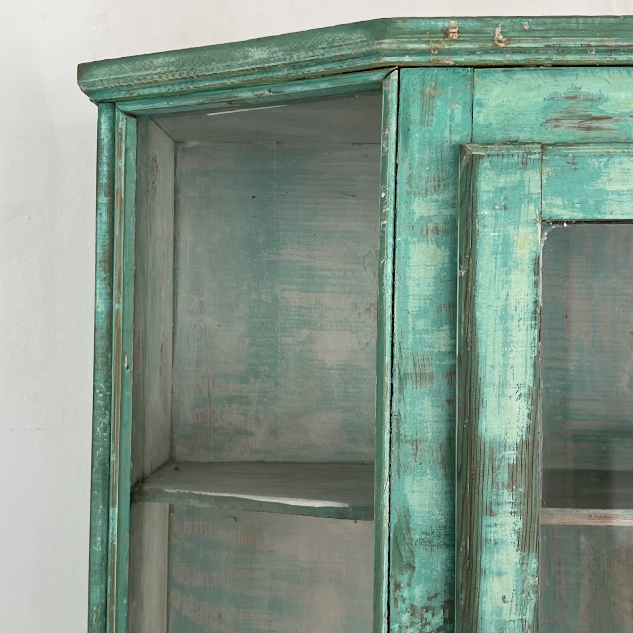 Rustic Painted Vintage Pine Hutch