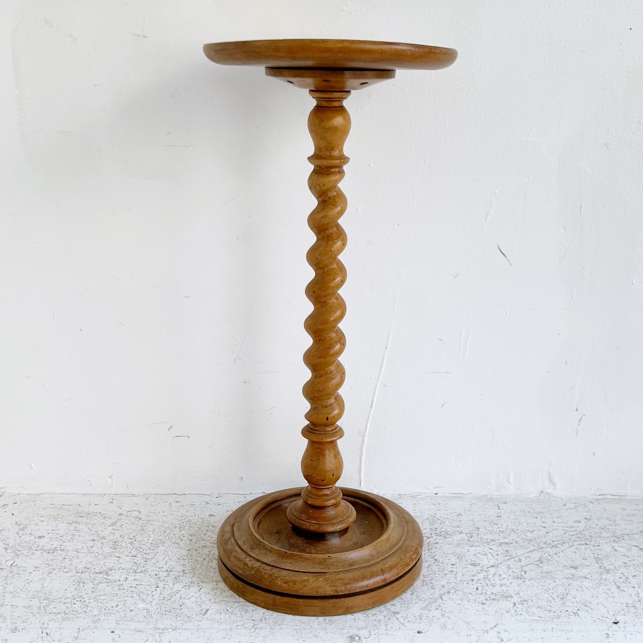 Antique Yew Barley Twist Wine Serving Table