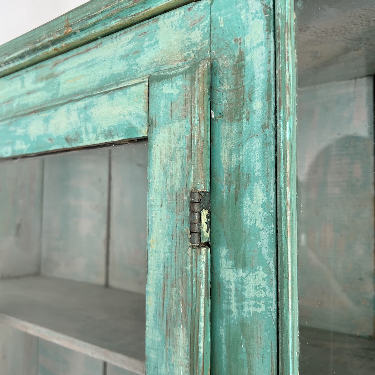 Rustic Painted Vintage Pine Hutch