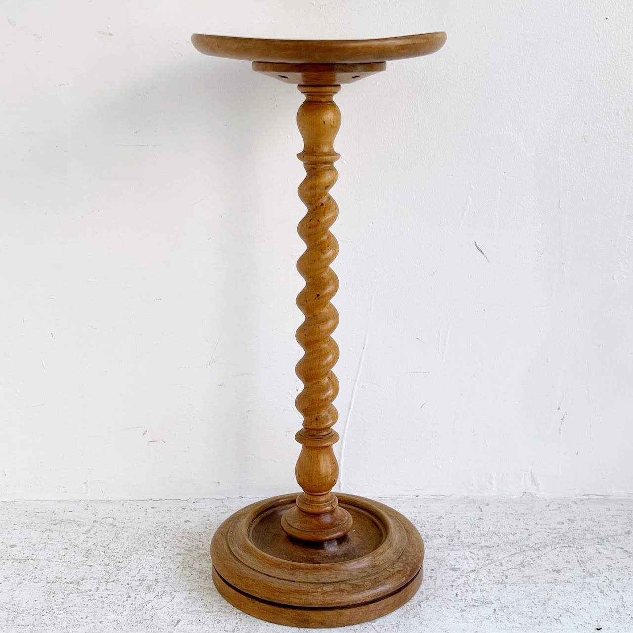 Antique Yew Barley Twist Wine Serving Table