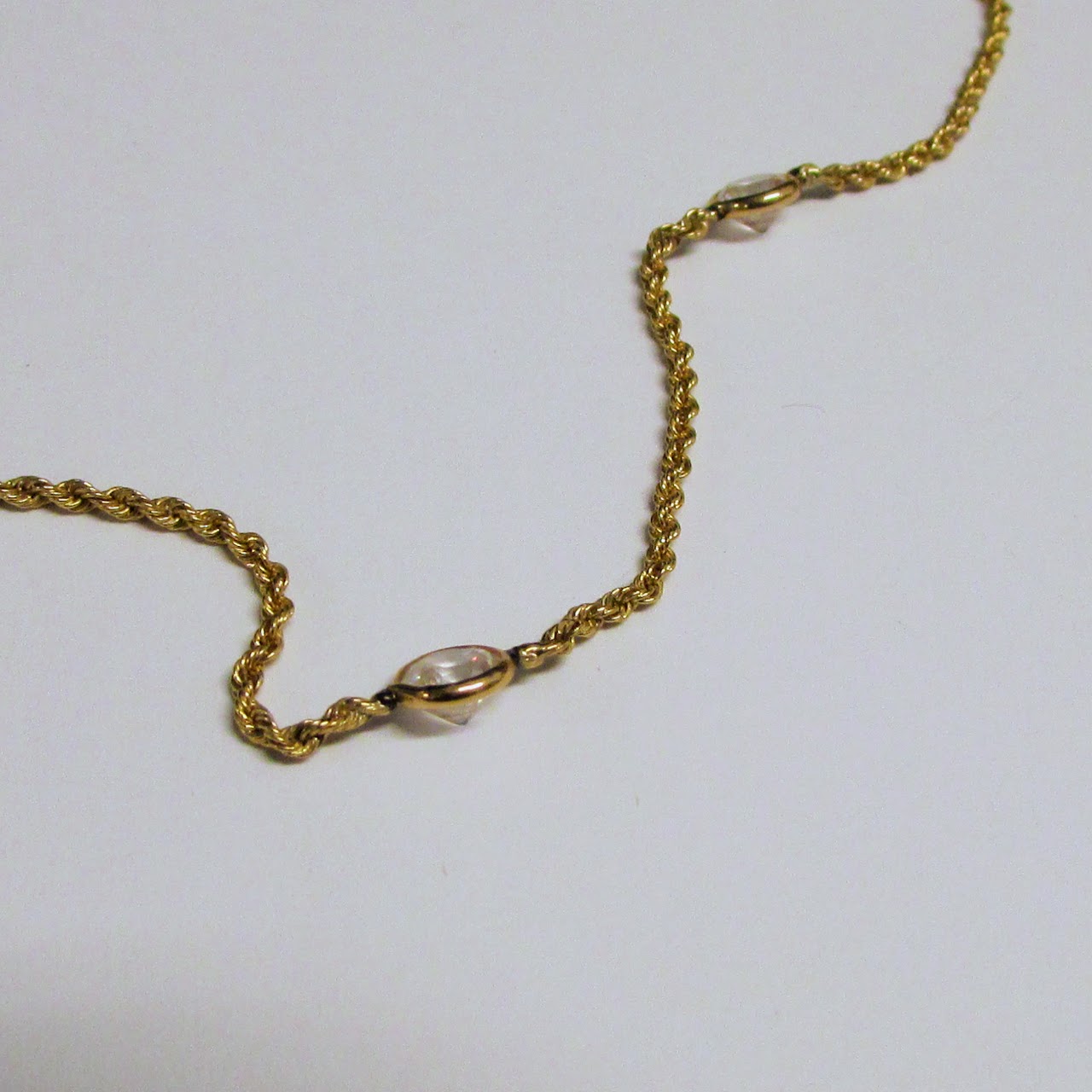 14K Gold Choker Necklace With Settings