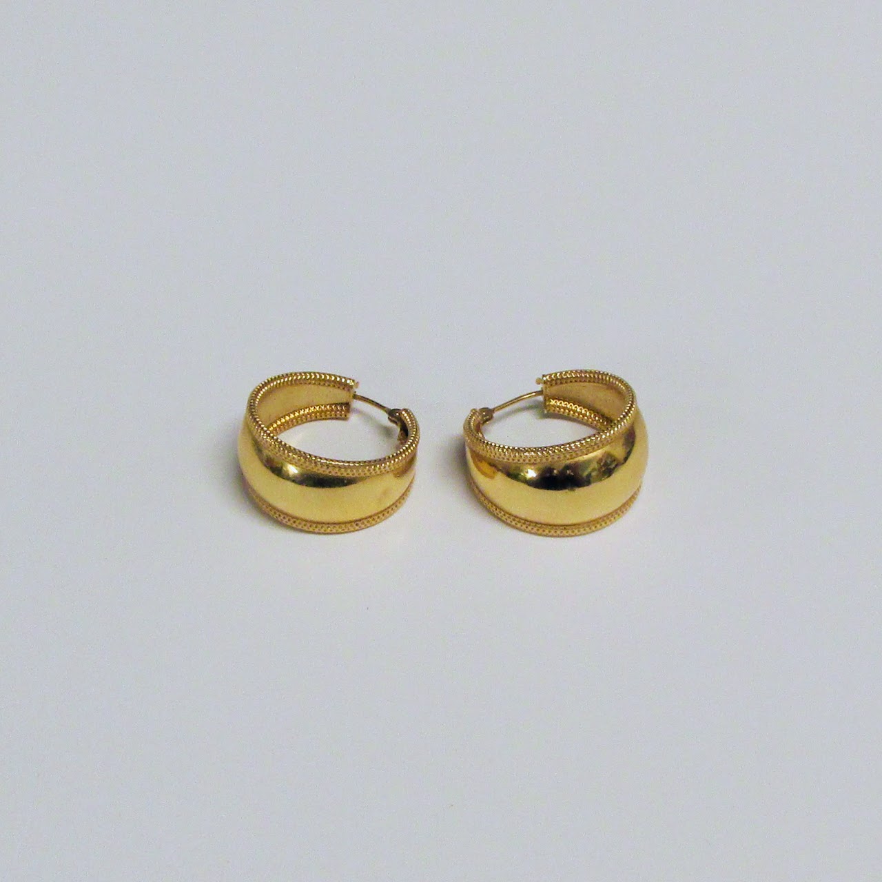 14K Gold Tapered Ribbon Pierced Earrings