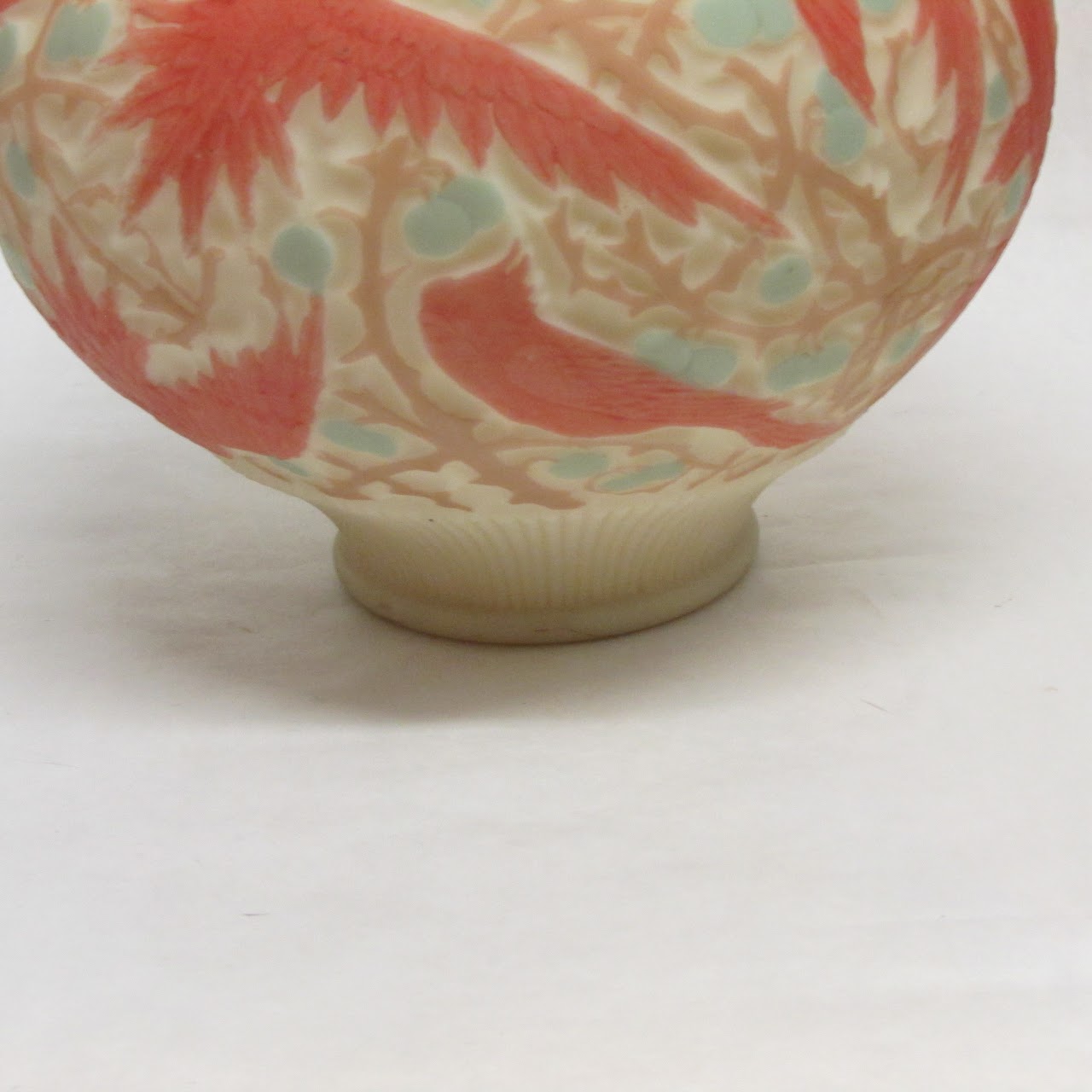 Alabaster Glass Deco Era Phoenix Vase