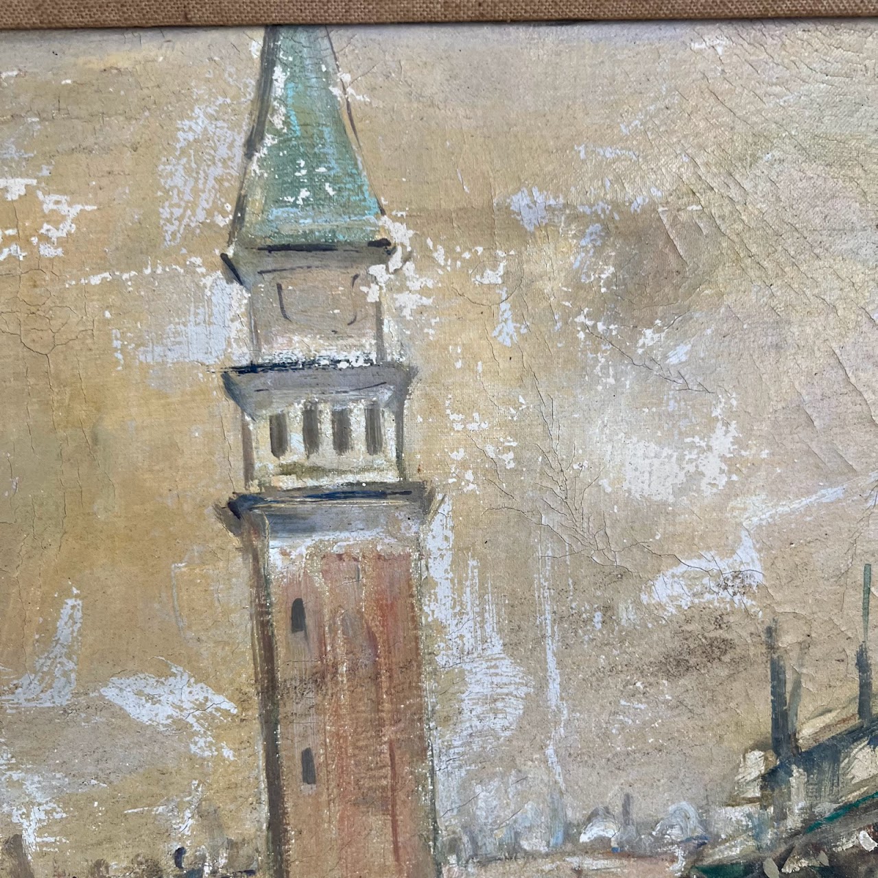 Piazza San Marco Signed Venetian Oil Painting