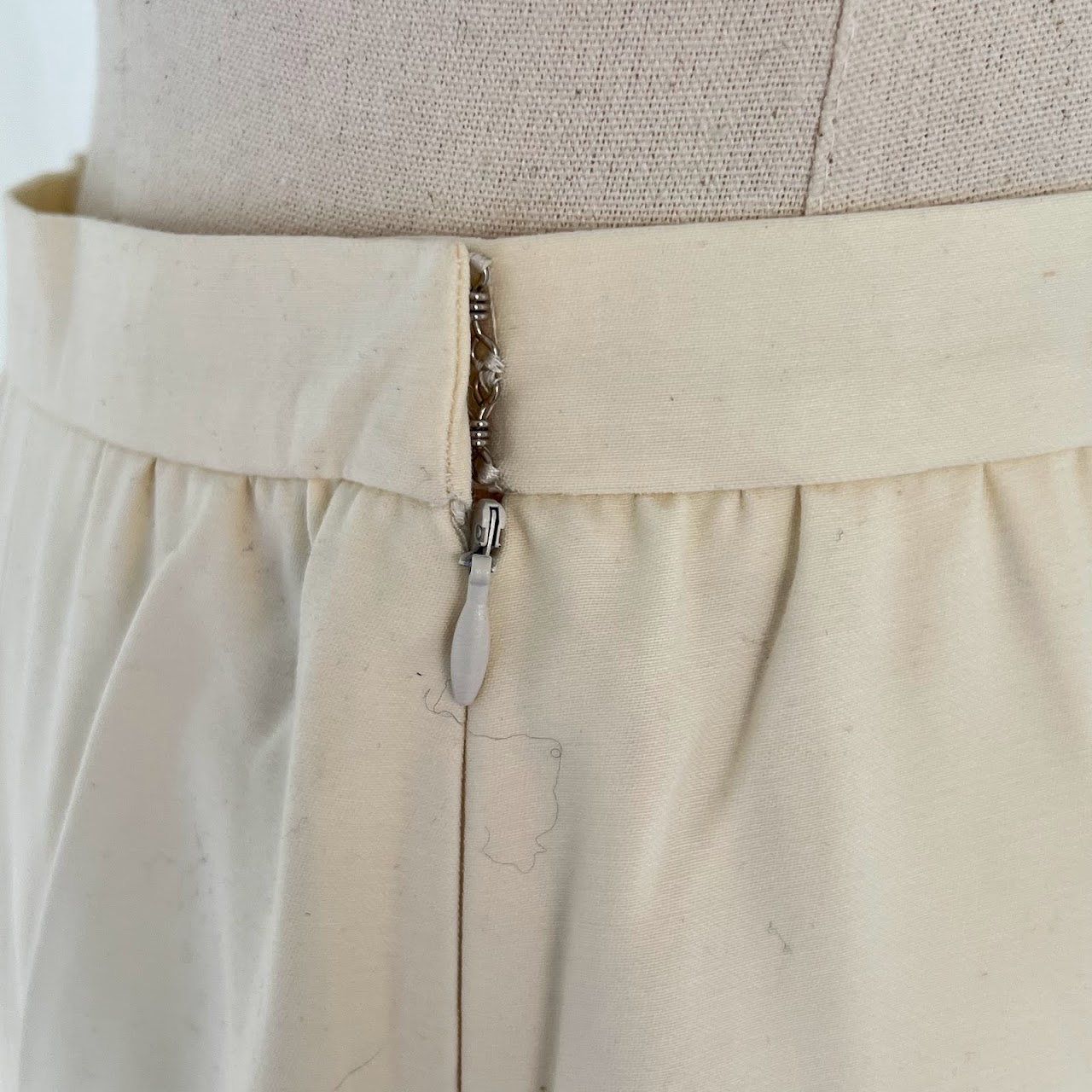 Givenchy Nouvelle Boutique Vintage Cream Colored Pleated Skirt