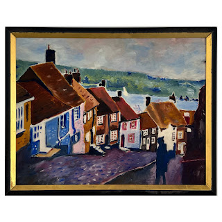 Contemporary Village Scene Oil Painting