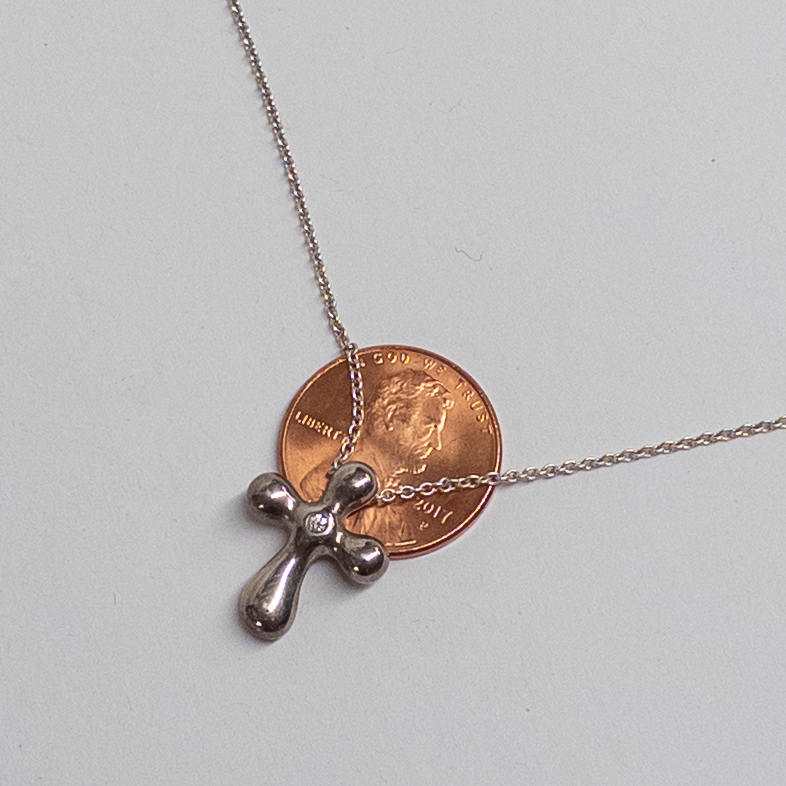 Tiffany & Co for Elsa Peretti Sterling Silver Bubble Cross Choker Necklace