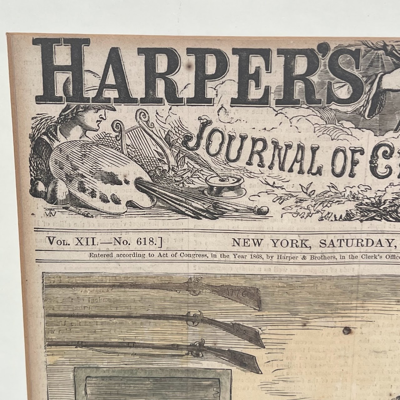 Harper's Weekly 1868 Winslow Homer Engraved Periodical Plate
