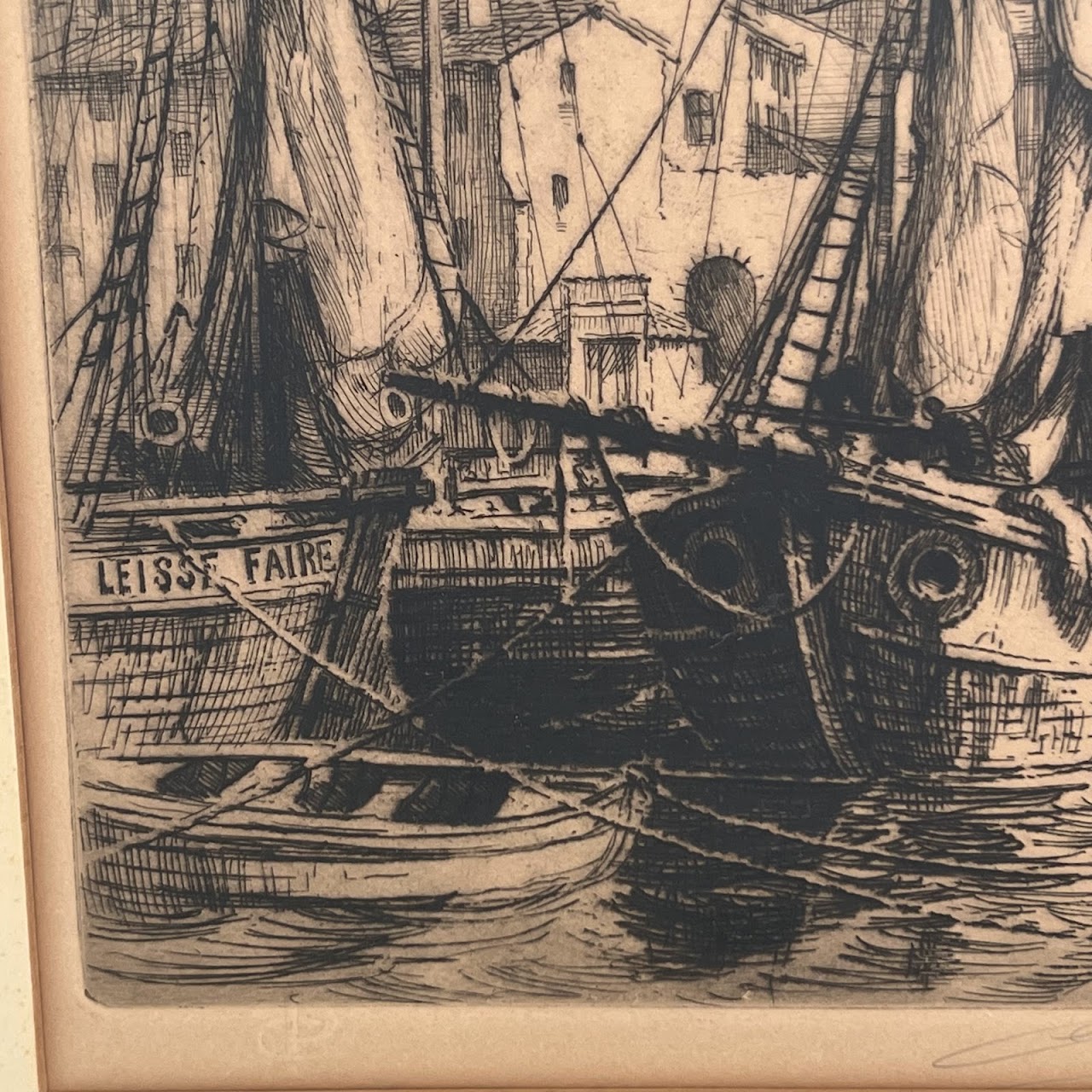 Charles Pinet 'St Tropez le Port' Signed Etching