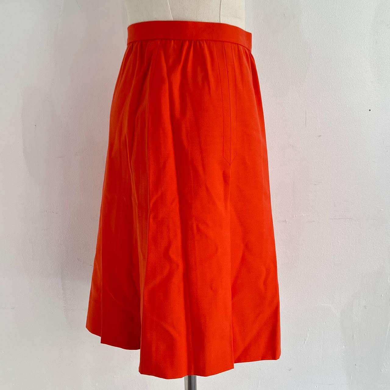 Givenchy Nouvelle Boutique Vintage Pumpkin Colored Pleated Skirt