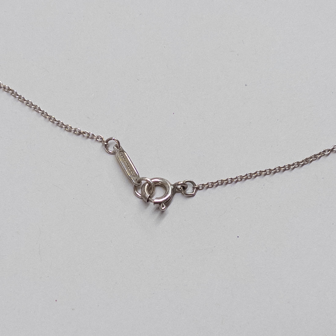 Tiffany & Co. Sterling Silver Rolo Chain Choker Necklace with Bow Pendant