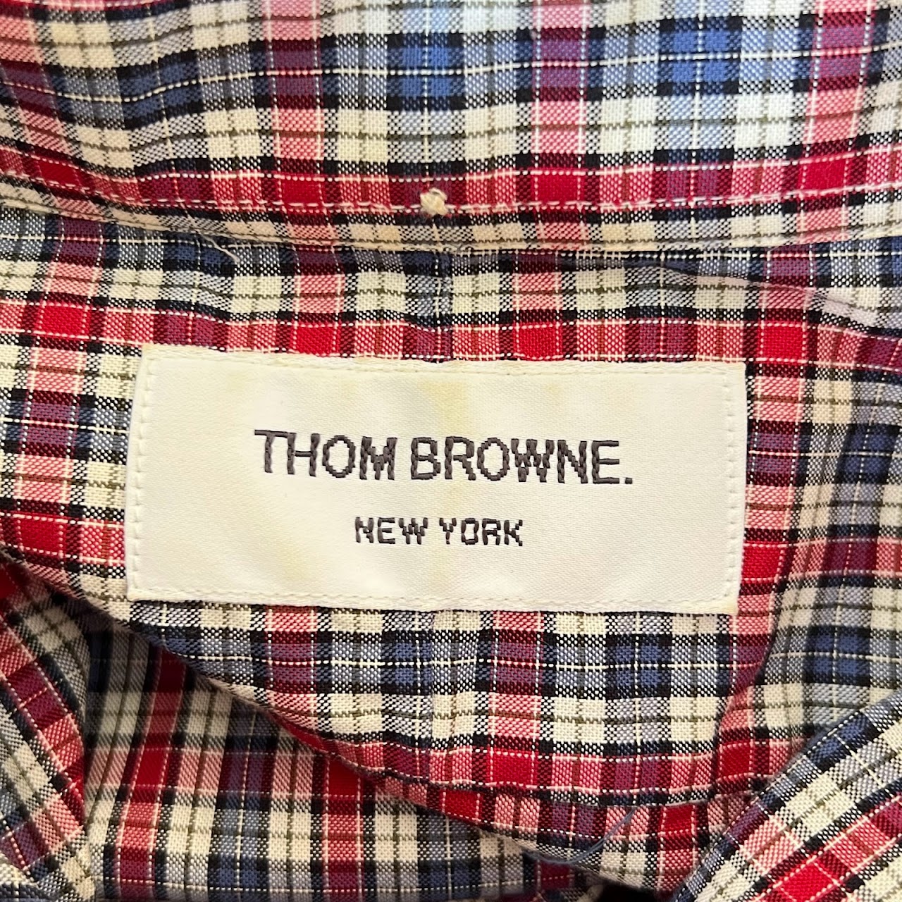 Thom Browne Plaid Collared Shirt