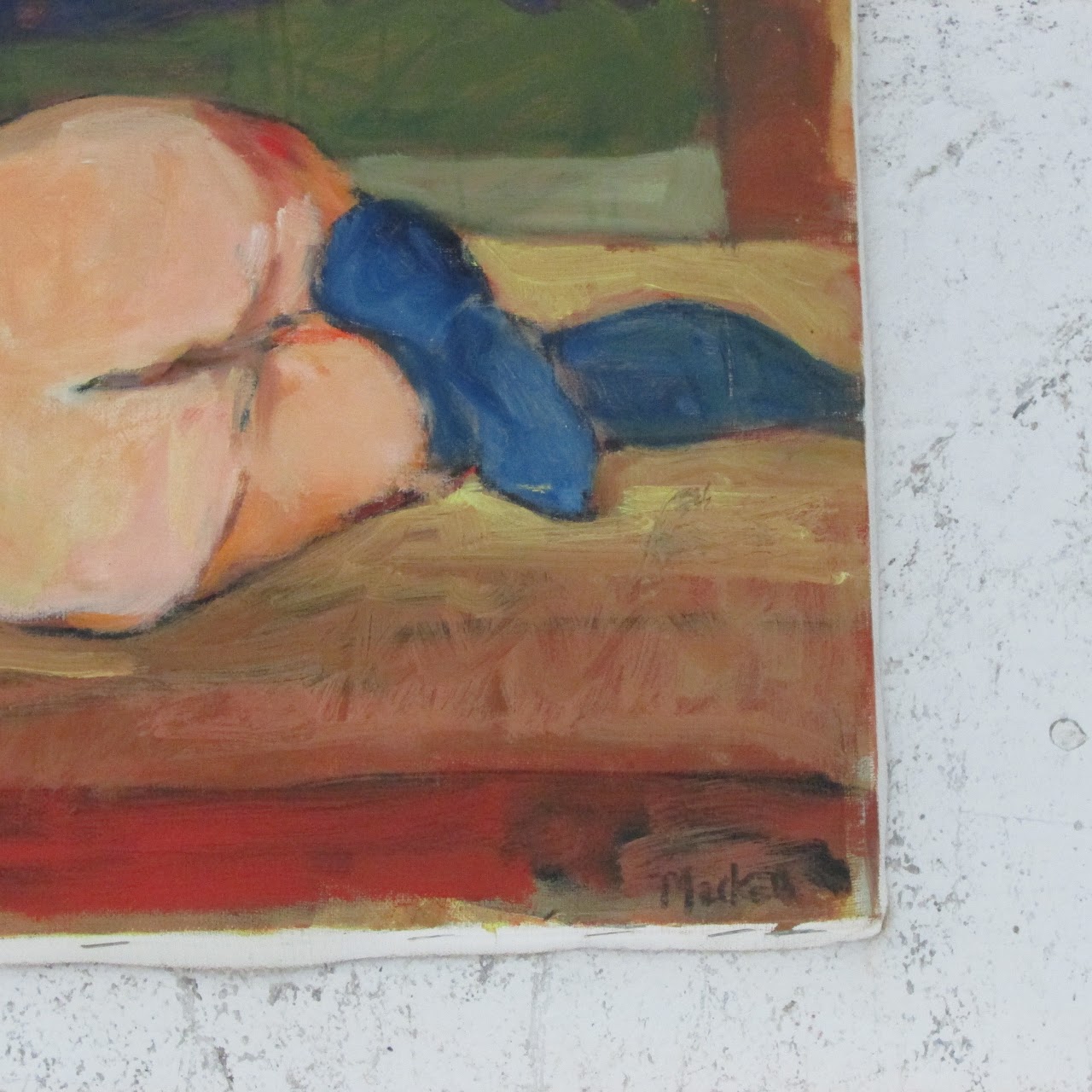 Bob Markell Signed Figural Oil Painting