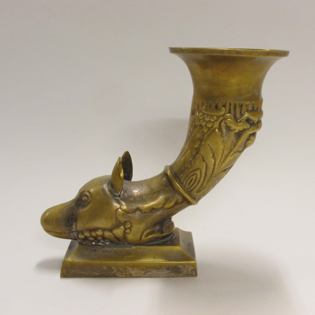 Brass Wolf Head Rhyton