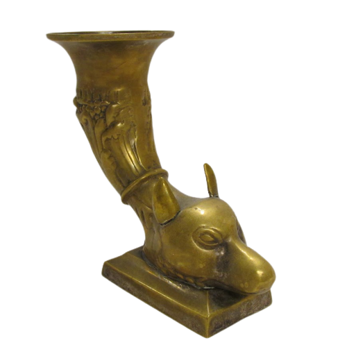 Brass Wolf Head Rhyton