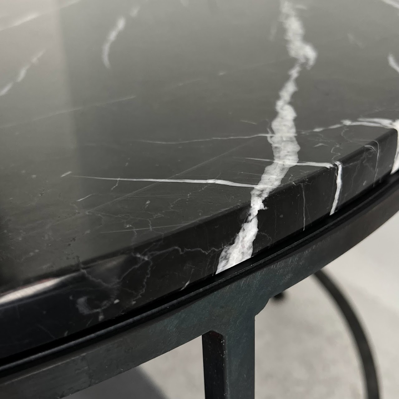 Black Marble Top Cocktail Table