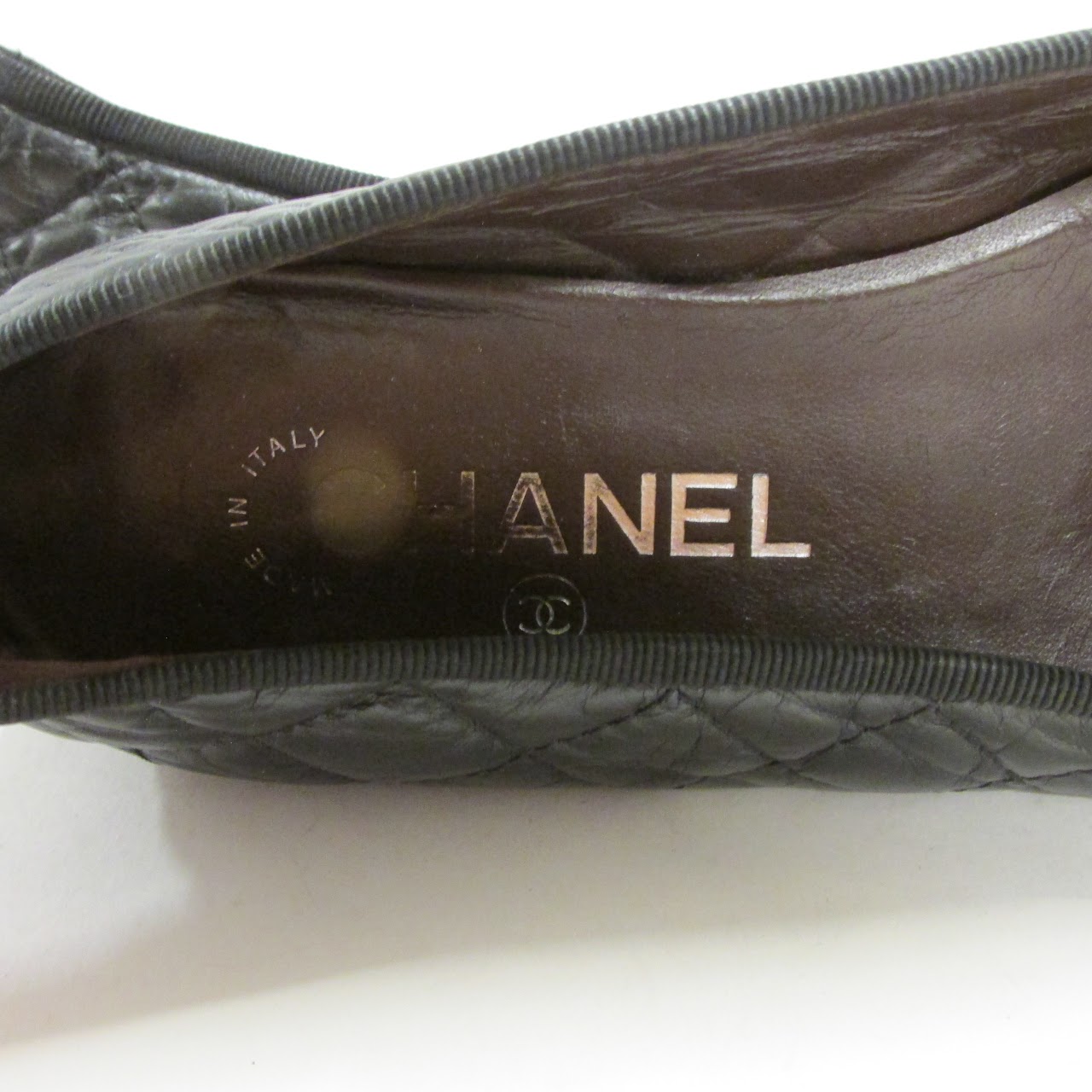 Chanel Quilted Cap Toe Ballet Flats