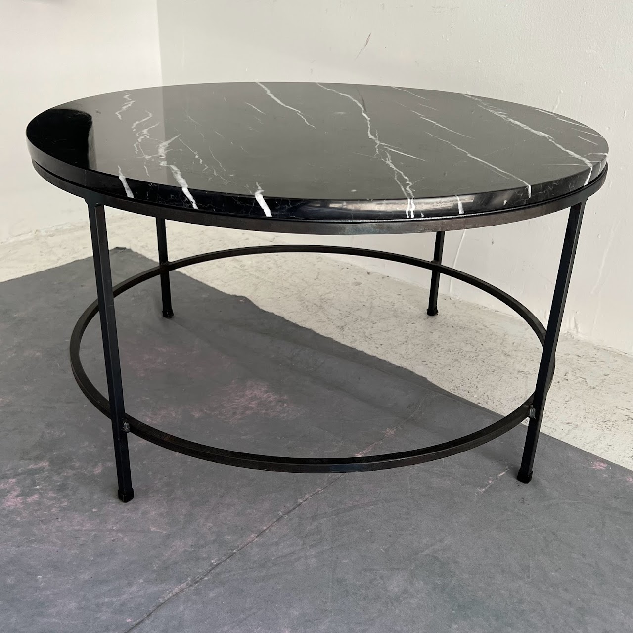 Black Marble Top Cocktail Table