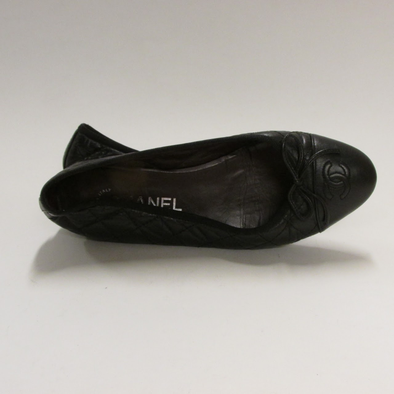 Chanel Quilted Cap Toe Ballet Flats