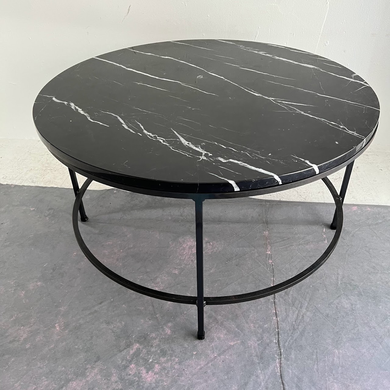 Black Marble Top Cocktail Table