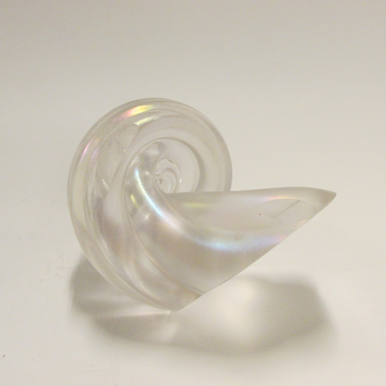 Signed Iridescent Glass Shell