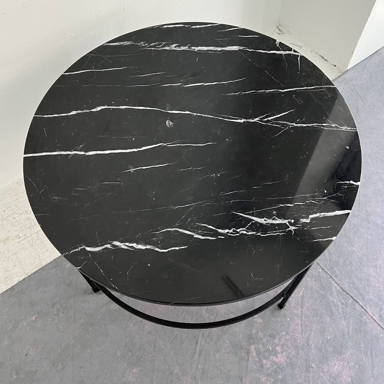 Black Marble Top Cocktail Table