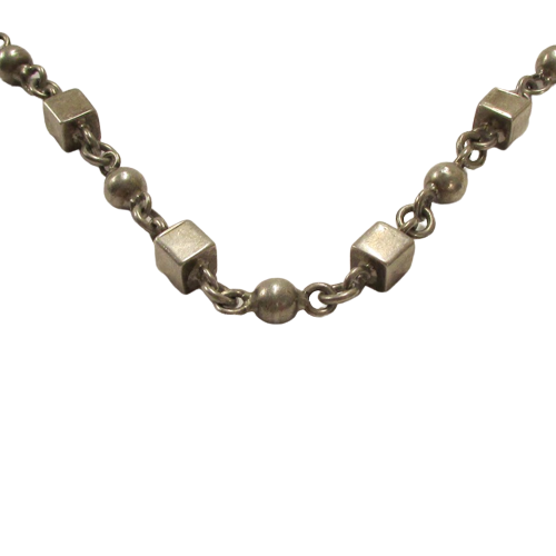 Sterling Silver Cube Link Necklace