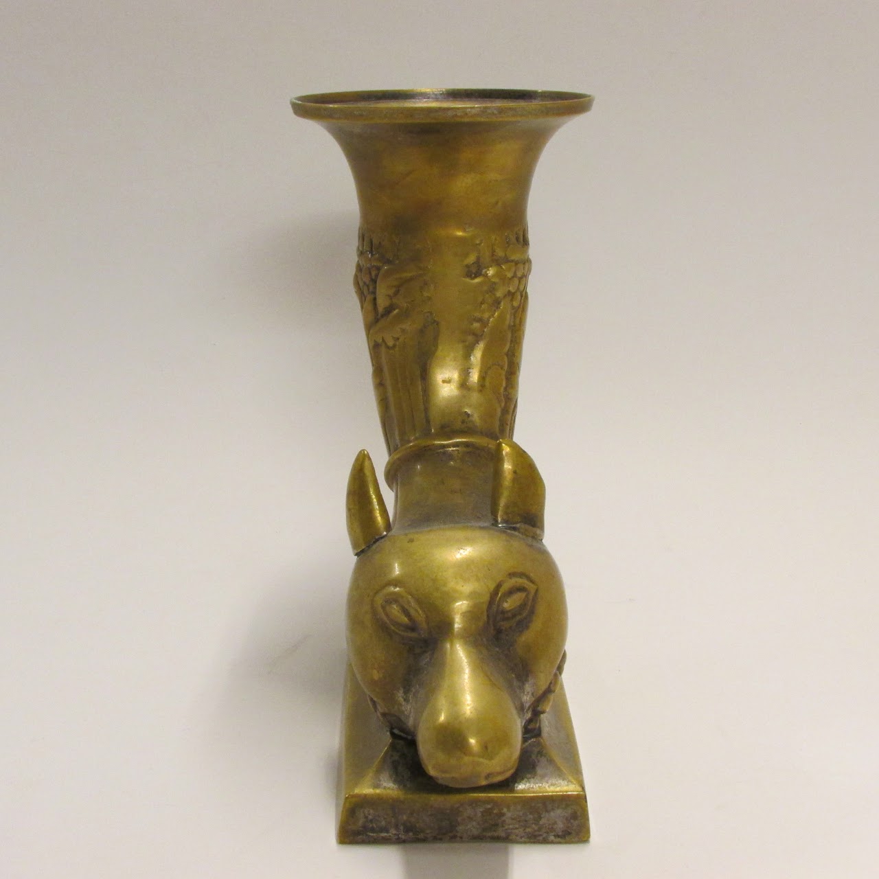 Brass Wolf Head Rhyton