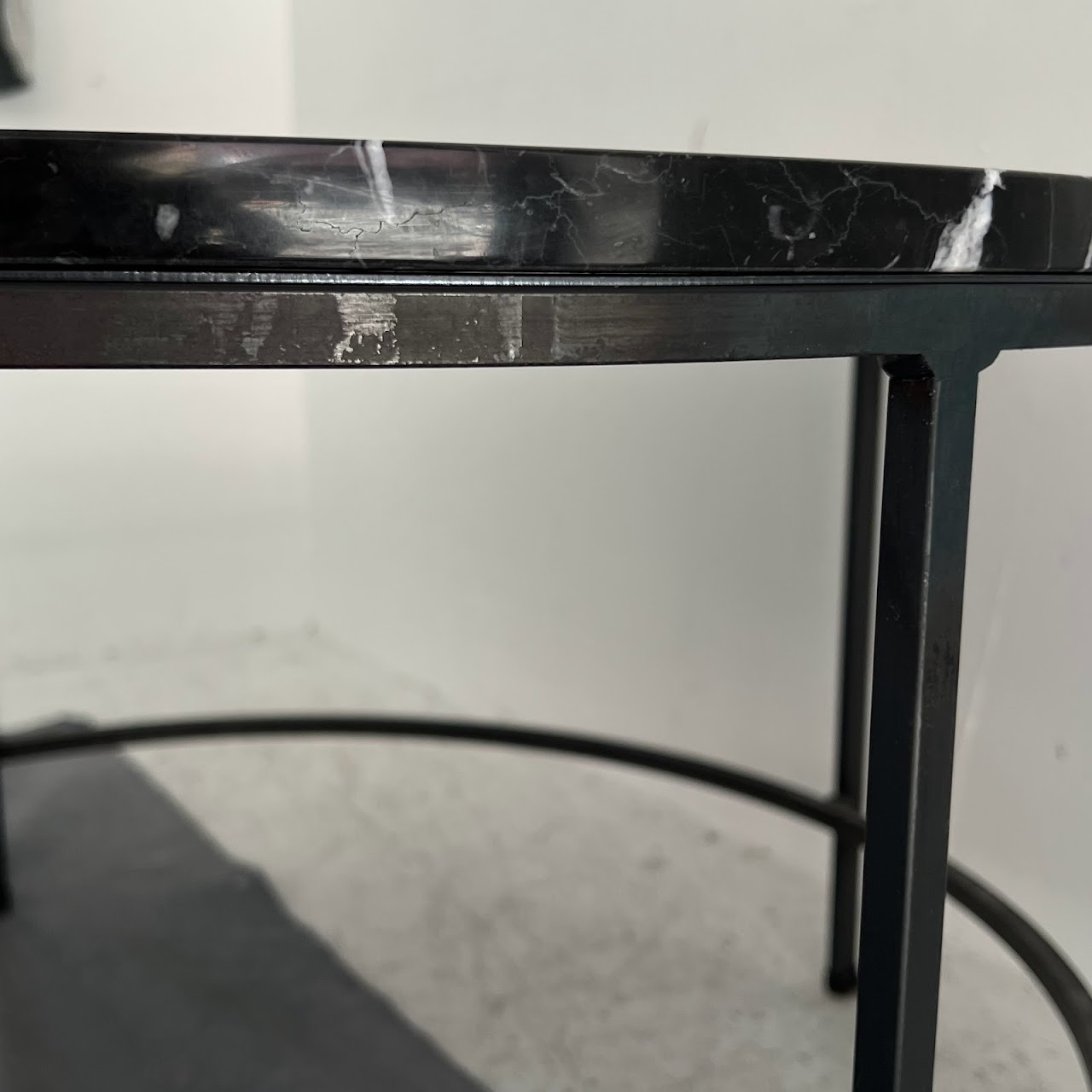 Black Marble Top Cocktail Table