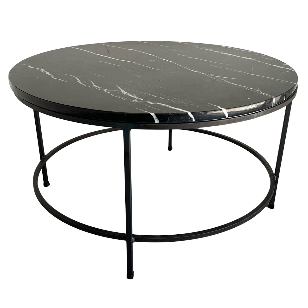 Black Marble Top Cocktail Table