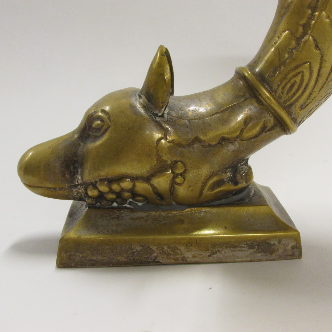 Brass Wolf Head Rhyton