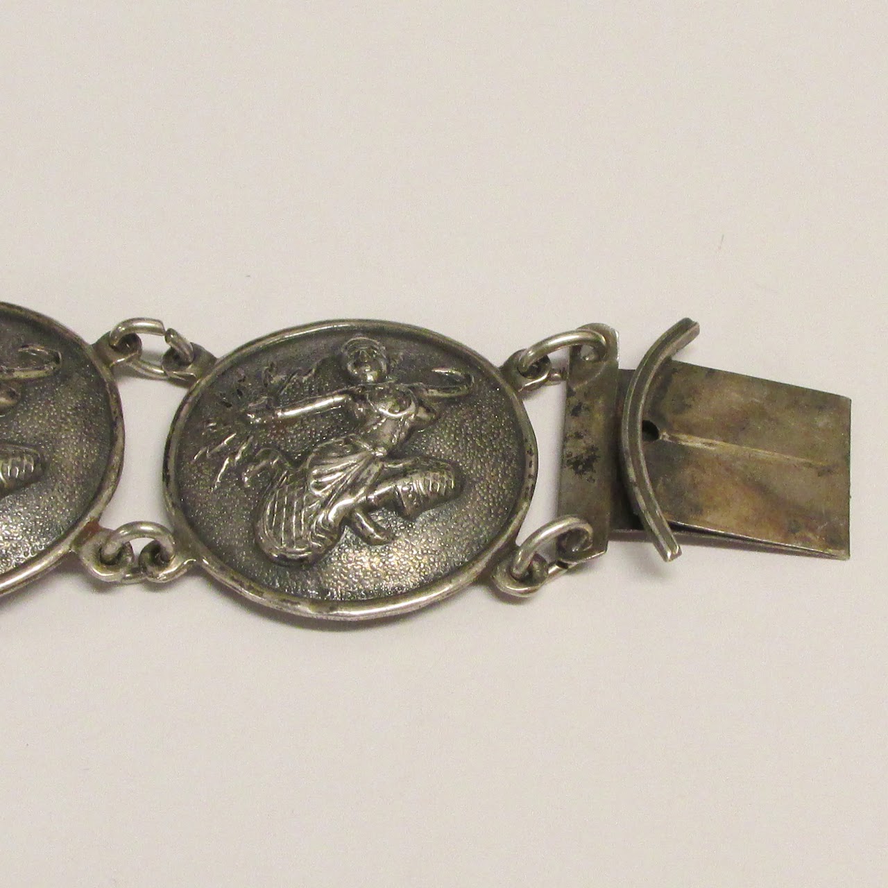 Sterling Silver Siam Dancers Coin Bracelet