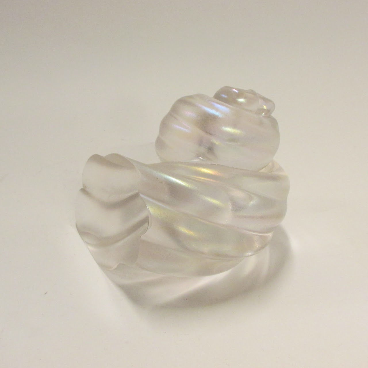 Signed Iridescent Glass Shell