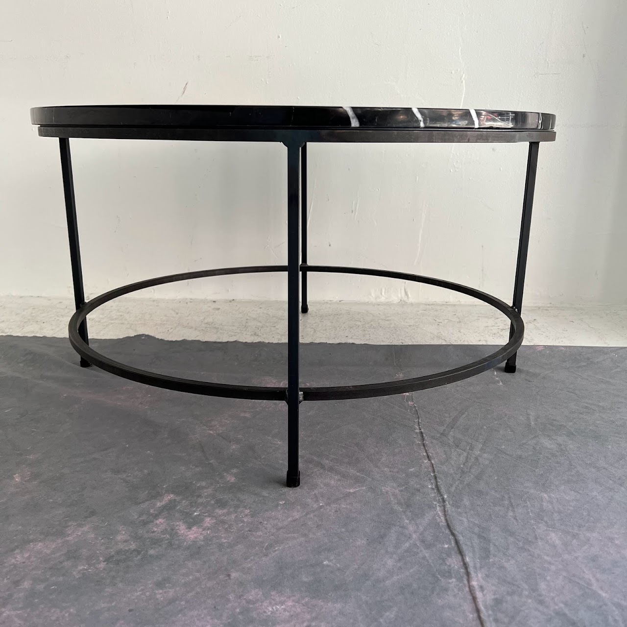 Black Marble Top Cocktail Table