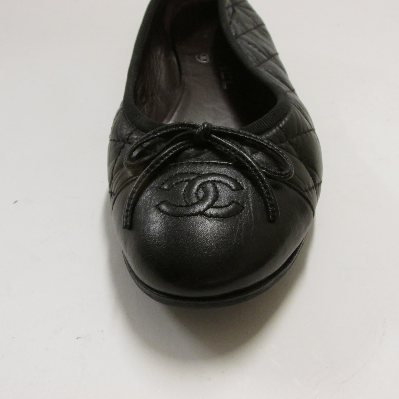 Chanel Quilted Cap Toe Ballet Flats