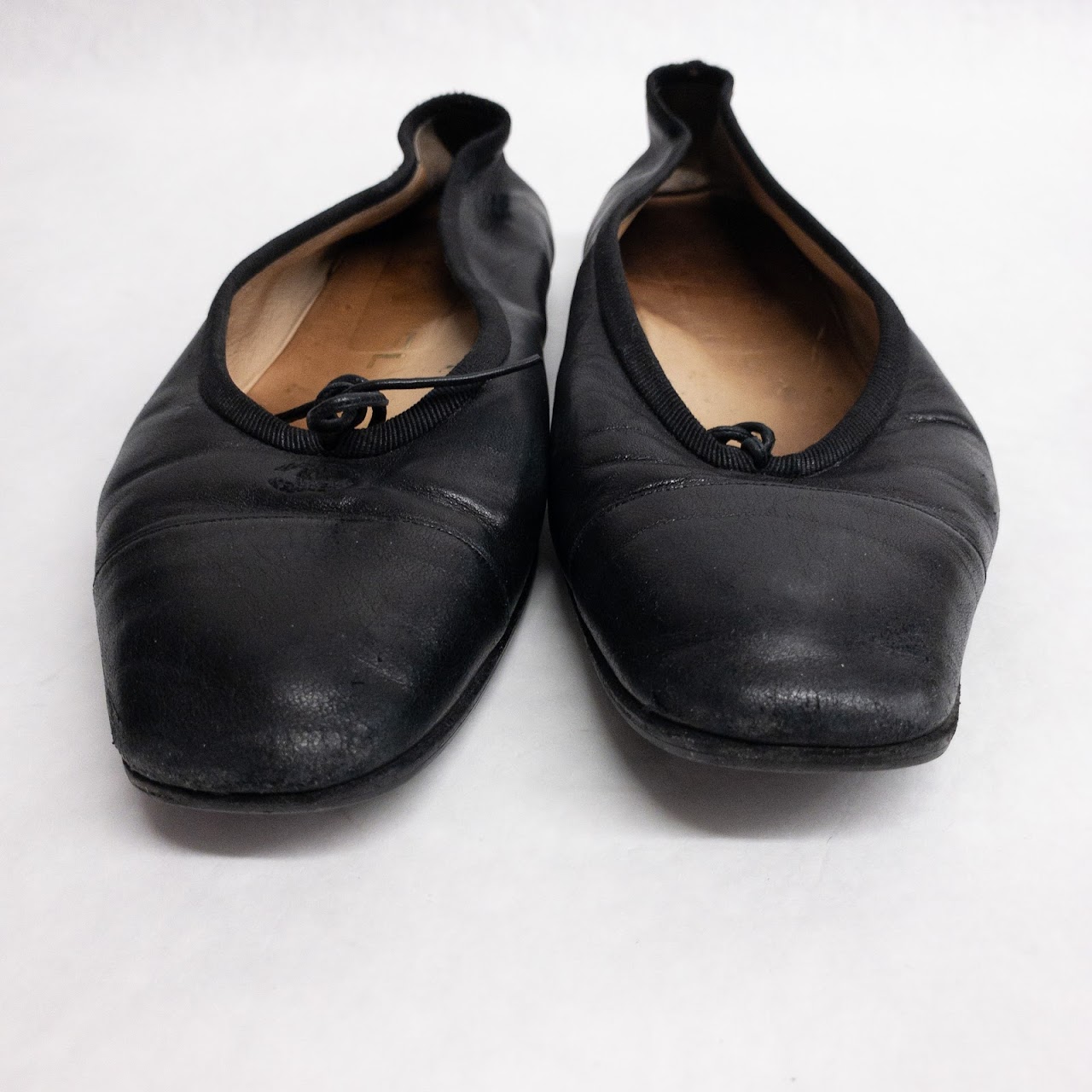 Chanel Black Leather Flats