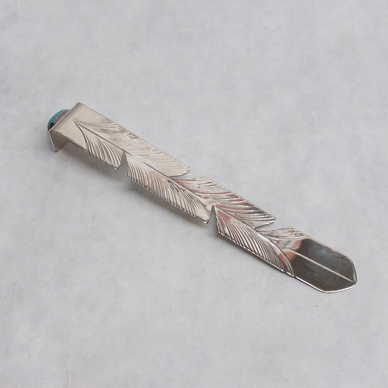 Sterling Silver and Turquoise Navajo Milton Burnside Bookmark
