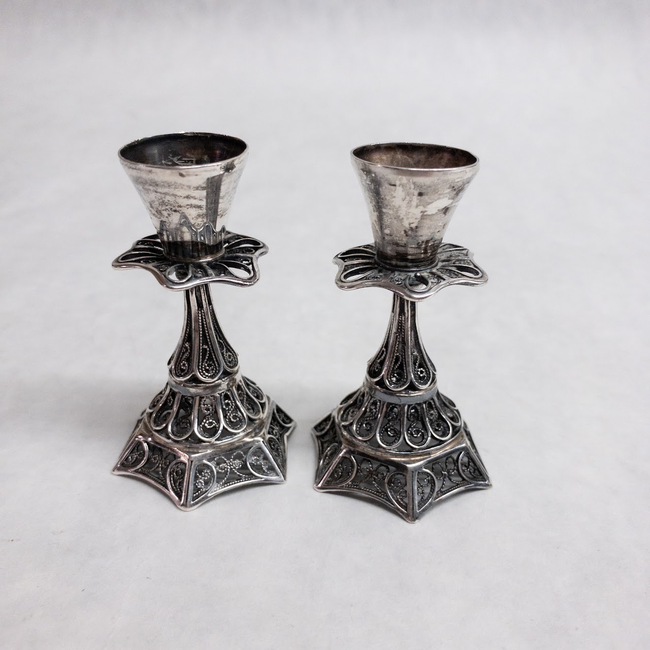 Sterling Silver Shabbat Candle Holders